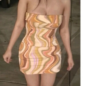 Wild Fable NWT size L strapless, sleeveless twill tube body con dress.70’s style